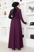 Belted Evening dress ASM2685 Purple - Thumbnail