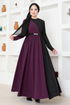 Belted Evening dress ASM2685 Purple - Thumbnail