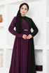 Belted Evening dress ASM2685 Purple - Thumbnail