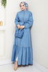 Belted Jeans Dress 25022MTS1095-M Open Jeans - Thumbnail