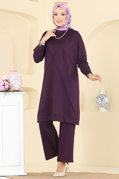 A.Y.D. - Bisiklet Yaka Kristal Takım 2762AYD574-MS Mor - 412876