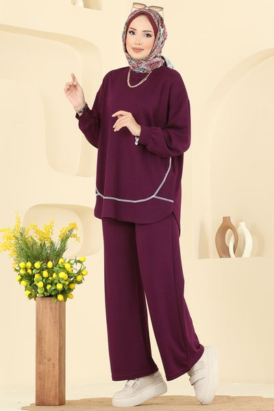 N.F.C. - Bisiklet Yaka Modal Takım 4527NFC1010-MS Bordo - 402381