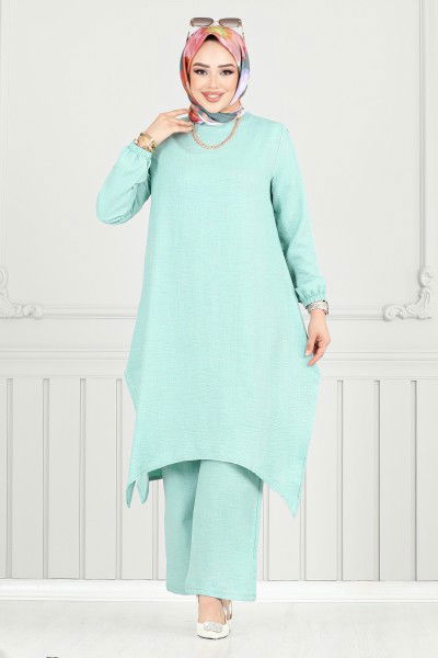 MRV D.V.L. - Bisiklet Yakalı Tesettür Takım 386DVL897-M Açık Mint