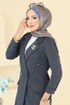 Blazer Ceketli Kışlık Takım ASM2657-MS İndigo - Thumbnail