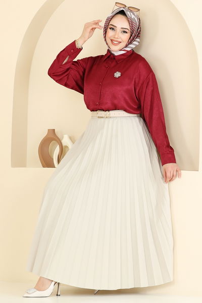 N.F.C. - Blouses and Shirts 5296NFC1010-MS Burgundy - 387288