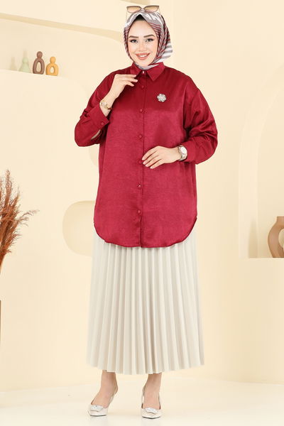 N.F.C. - Blouses and Shirts 5296NFC1010-MS Burgundy - 387291