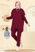 Boğazlı İkili Triko Takım 2737AYD574-MS Bordo - Thumbnail