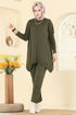 Boğazlı İkili Triko Takım 2737AYD574-MS Haki - Thumbnail