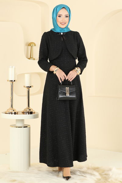 B.İ.S.S.K. - Bolero Detay Aksesuarlı Elbise 6251BSK463-MS Siyah - 396530