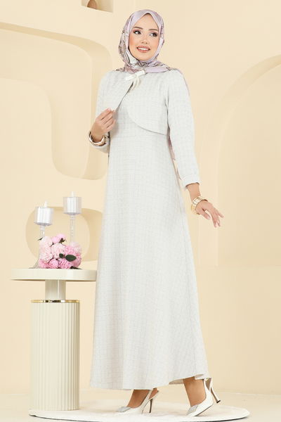 B.İ.S.S.K. - Bolero Detay Aksesuarlı Elbise 6251BSK463-MS Taş - 396542