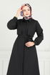 Bolero Detay Elbise Ferace 019MR1078-MS Siyah - Thumbnail