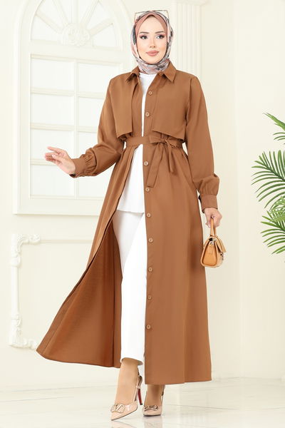 U.Z. - Bolero Detay Elbise Ferace 7010UZ662-MS Taba - 373308