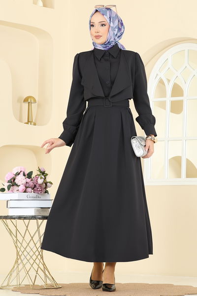 S.L. - Bolero Detay Etekli Takım 2745SL432-MS Siyah - 407257