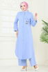 Boncuk Detay Tesettür Takım 2686SL432-MS Bebe Mavisi - Thumbnail