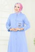 Boncuk Detay Tesettür Takım 2686SL432-MS Bebe Mavisi - Thumbnail