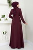 Broş Detaylı Abiye 5021SL890 Bordo - Thumbnail