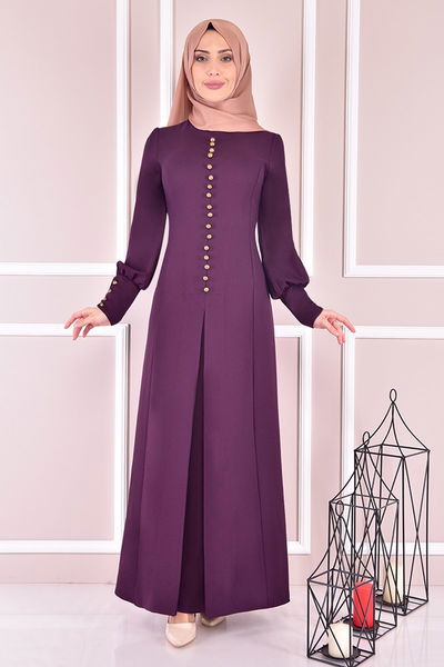 ASM - Buttoned Dress Mürdüm ASM21510 - 224600