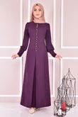 ASM - Buttoned Dress Mürdüm ASM21510