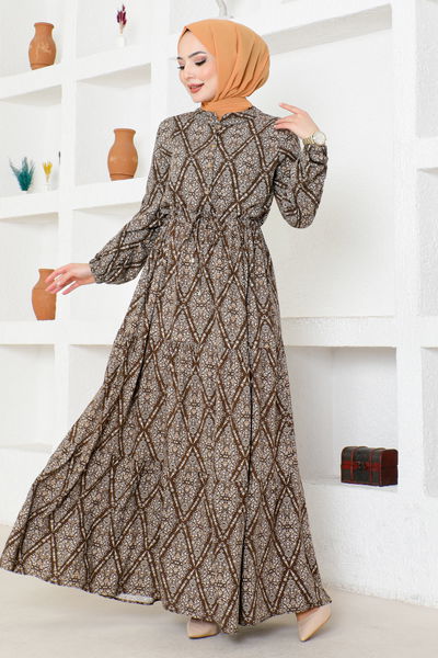 MDP - Buttoned Up Dress MSL1131 Brown - 339255