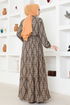 Buttoned Up Dress MSL1131 Brown - Thumbnail