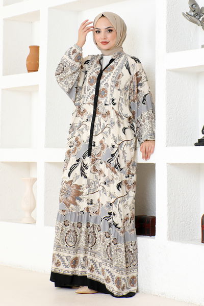 ZNN - Buttoned Up Dress ZNN4086 Black - 341377