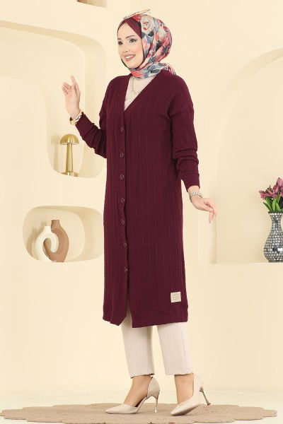 B.O. - Cardigan 200BO429-MS Burgundy