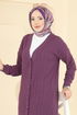 Cardigan 200BO429-MS Dark Lilac - Thumbnail