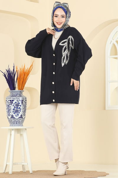 U.Z. - Cardigan 2502UZ662-MS Silver&Navy - 415412