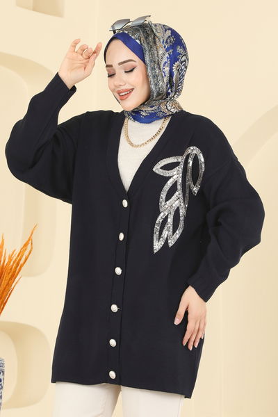U.Z. - Cardigan 2502UZ662-MS Silver&Navy - 415413