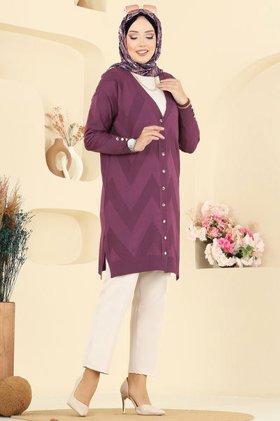 B.R.Z - Cardigan 3193BRZ597-MS Dark Lilac - 399256