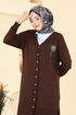 سترة خفيفة بني غامق 3260BRZ597-MS - Thumbnail