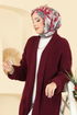 Cardigan 4442BRZ597-MS Burgundy - Thumbnail