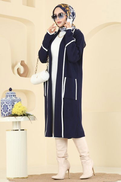 B.R.Z - Cardigan 7065BRZ597-MS Navy Blue