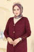 Cardigan 7927KLB1050-MS Burgundy - Thumbnail
