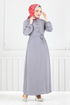 Ceinturée Aérobie Robe 224ASN936-M Gris - Thumbnail