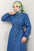 Ceinturée Jeans Robe 25022MTS1095-L Jeans - Thumbnail