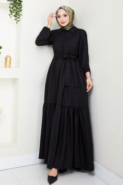 HBS - Ceinturée Robe BS3025 Noir