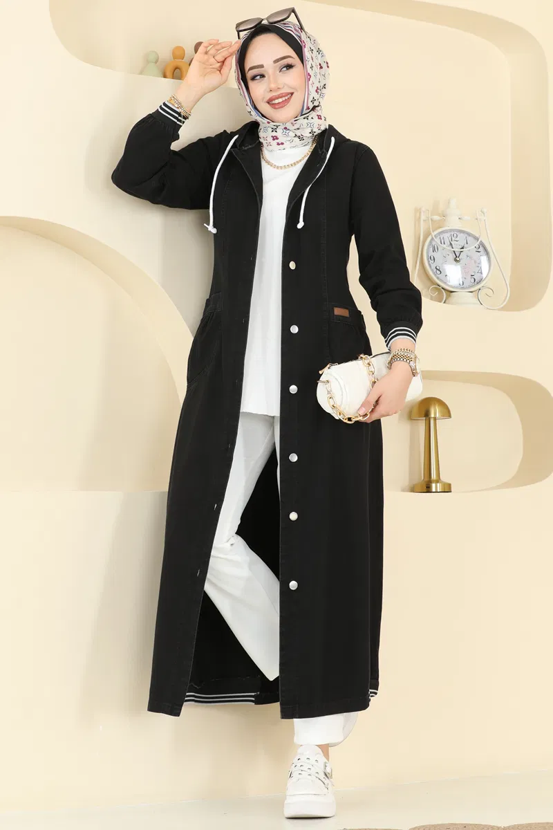 Cep Armalı Kot Kap 7603ORG1169-MS Siyah Kot