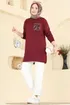 Cep Desenli İki İp Tunik 306OZN1046-MS Bordo - Thumbnail