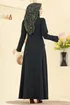 Cep Detaylı Balıksırtı Elbise 24018UKB139-MS Siyah - Thumbnail