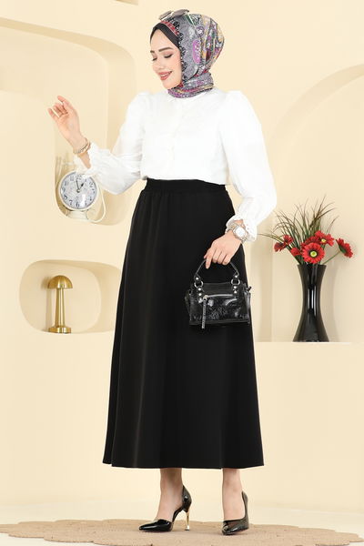 B.R.Z - Cep Detaylı Dabıl Etek 213BRZ597-MS Siyah - 427063