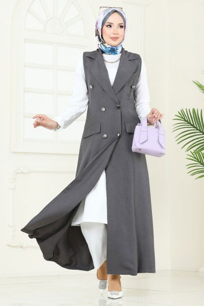 S.L. - Cep Detaylı Üçlü Takım 2699SL432-MS Antrasit&Ekru