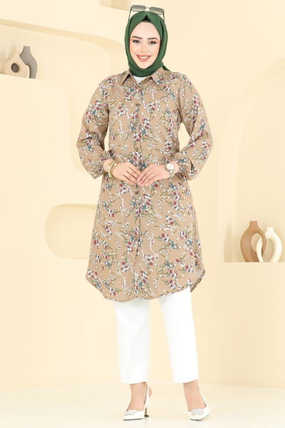 B.G.S. - Çiçek Desen Viskon Tunik 0174BG354-MS Vizyon - 365360