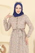 Çiçek Desenli Viskon Elbise 5002ERK1158-MS Vizyon - Thumbnail
