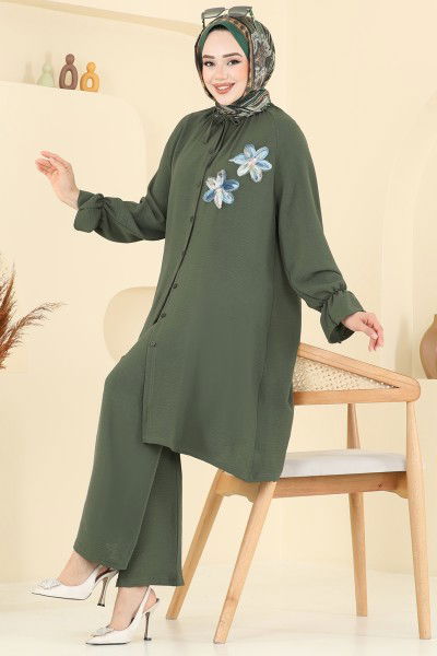 U.Z. - Çiçek Detay Aerobin Takım 6018UZ662-MS Haki