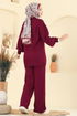 Çiçek Detaylı Triko Takım 2724AYD574-MS Bordo - Thumbnail