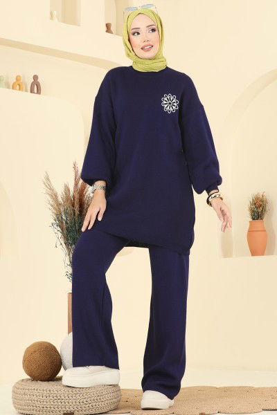 A.Y.D. - Çiçek Detaylı Triko Takım 2724AYD574-MS Laci