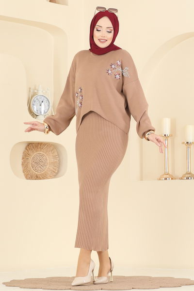 M.T. - Çiçek İşlemeli Elbiseli Takım 1433MT581-MS Vizyon - 417851