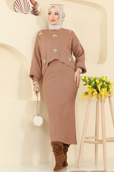 M.T. - Çiçek Motifli Triko Takım 1402MT581-MS Vizyon - 415526