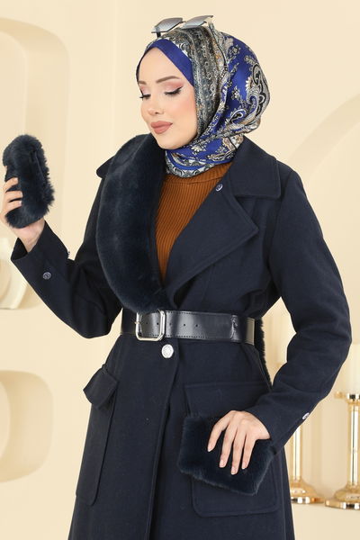 A.B. - Çıkarılabilir Kürklü Kaşe Kaban 8161AB368-MS Laci - 417409